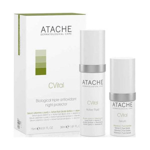 Atache / C VITAL Biological Triple Antioxidant Night Protector - Сыворотка+флюид для антиоксидантного ночного ухода за кожей 1 набор